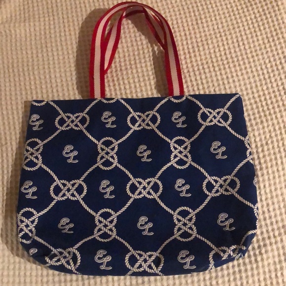 Estée Lauder Lovely Blue Design Fabric Tote W/Handles~I’m Recycled. / Used Once - Picture 1 of 1